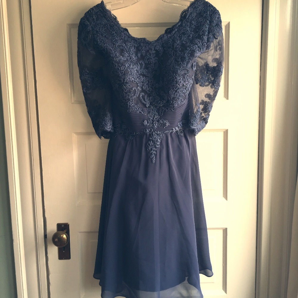 JJ's House Mother of the Bride Dress, Blue, Size 1